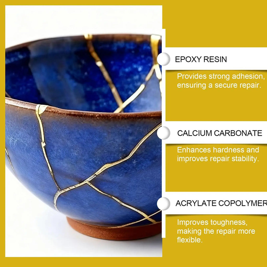 Japanese Kintsugi Ceramic Repair Kit – Food-Safe Gold Adhesive Ceramic Repair Kit SPOT