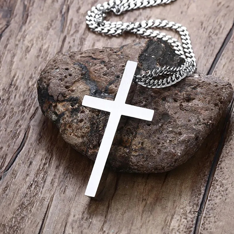 Meaeguet Cross Pendant Necklace – Stainless Steel Men & Women Cross Pendant Necklace SPOT