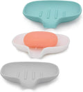 3-Pack Silicone Soap Dishes – Self-Draining Waterfall Tray Silicone Soap Dish SPOT style A 3PCS