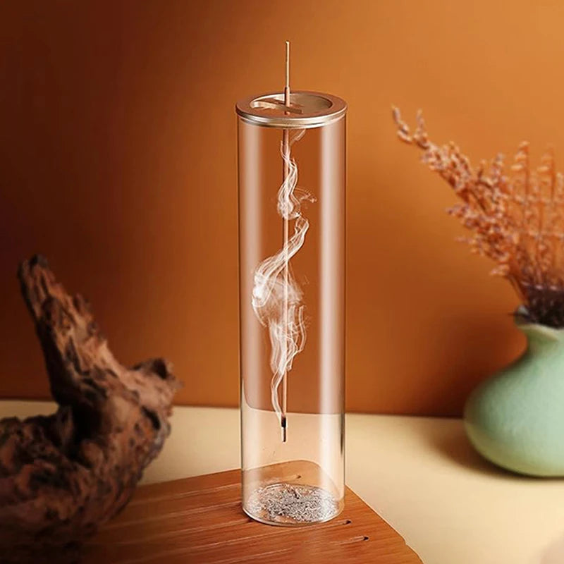 Glass Incense Holder & Ash Catcher Tray – Meditation Décor Incense Holder SPOT A