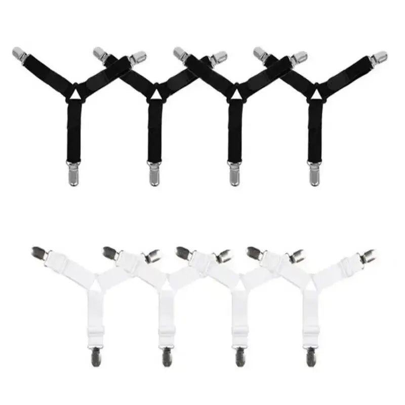 4-Pack Triangle Bed Sheet Clips – Adjustable Sheet Suspenders Sheet Holder Clips SPOT