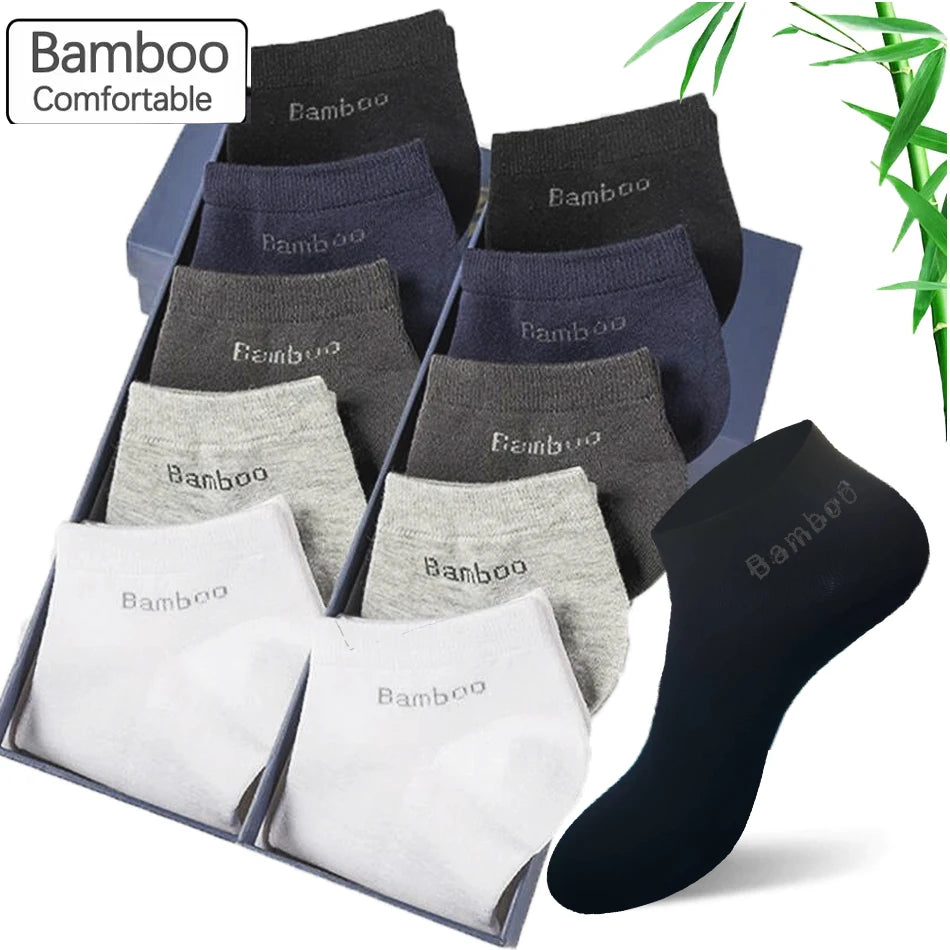 Men's Bamboo Ankle Socks 5/10/15 Pairs – Breathable, Sizes 38–45 Bamboo Ankle Socks SPOT
