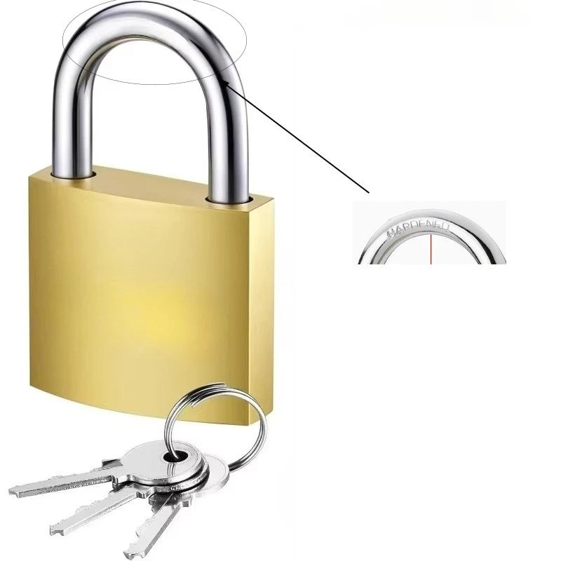 Golden 32mm Keyed Padlock – Locker, Luggage & Backpack Lock Keyed Padlock SPOT 1pc