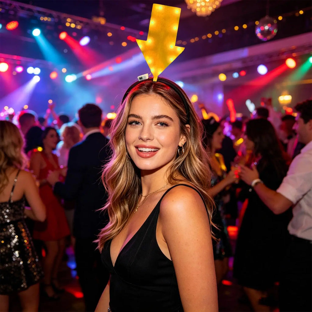 LED Arrow Light-Up Headband | Glowing Party Hair Accessory LED Party Headband SPOT