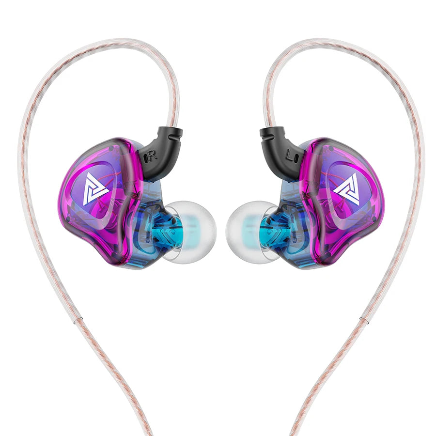 VIKEFON QKZ-AK8 Hi-Res Wired Earphones 3.5mm, 10mm Driver Wired In-Ear Earphones SPOT purple