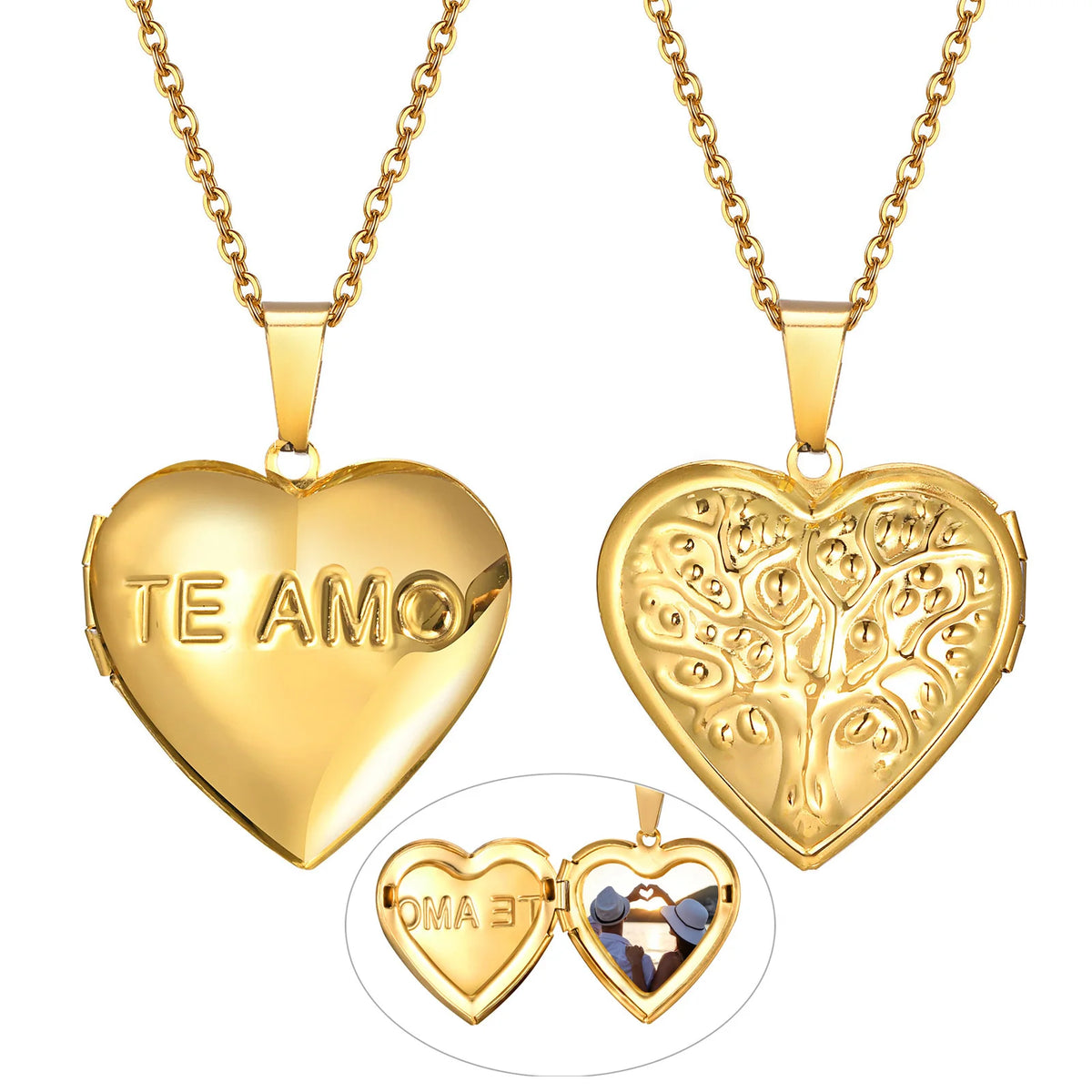Personalized Photo Heart Locket Necklace – Custom Picture Gift Locket Pendant Necklace SPOT