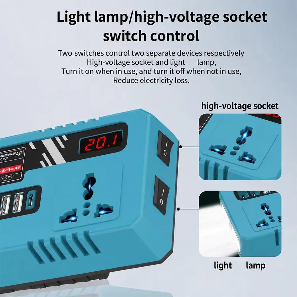200W Power Inverter for Makita 18V Battery – AC & USB Ports Portable Power Inverter SPOT