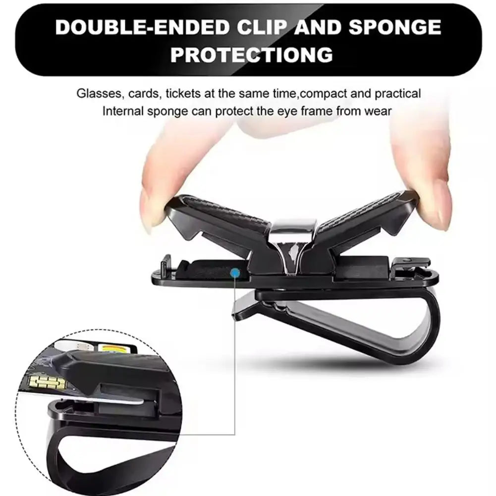 Car Sun Visor Glasses Clip – 3-in-1 Carbon Fiber Holder Car Visor Organizer SPOT