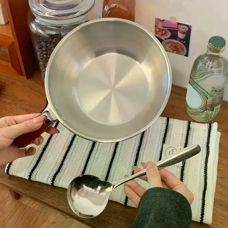 Stainless Steel Mini Saucepot with Lid, Spoon & Wood Handle Mini Saucepot SPOT