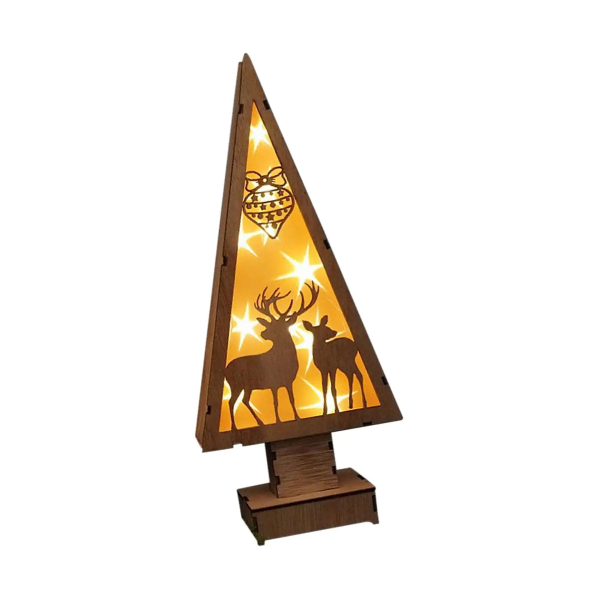 Wooden Christmas Tree Table Night Light – Farmhouse Décor Christmas Table Ornament SPOT Snowman