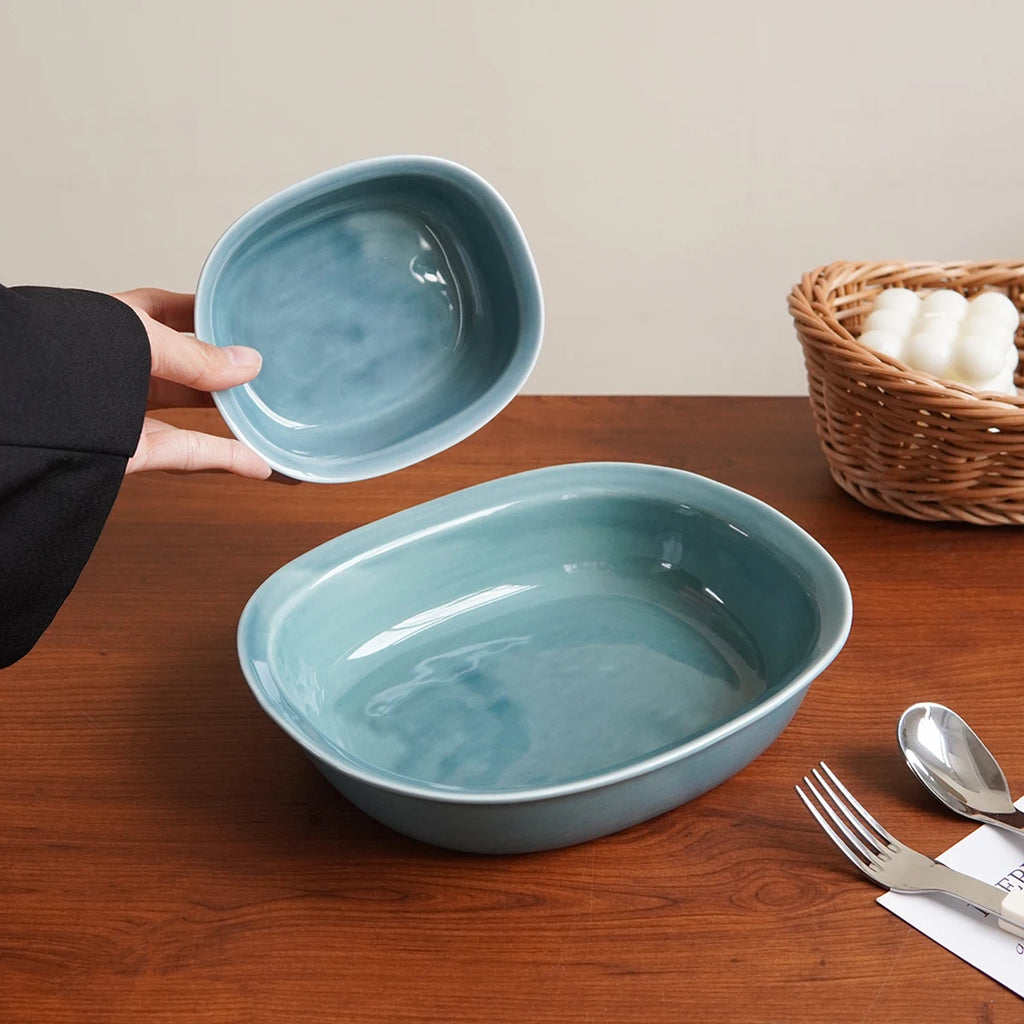 Rectangular Ceramic Baking Dish – Boat-Shaped Oven to Table Ceramic Baking Dish SPOT