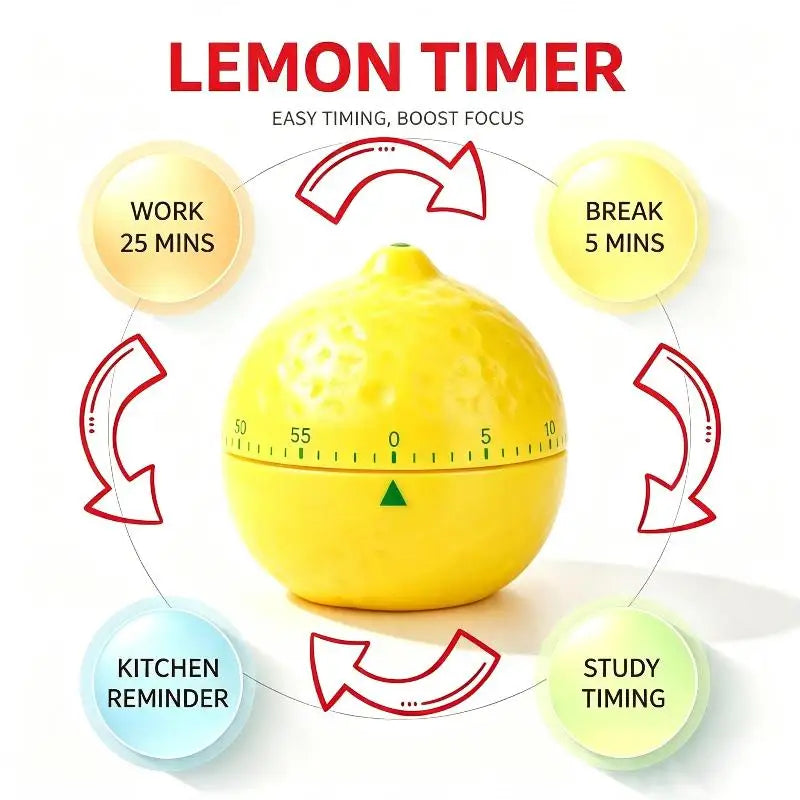 Fruit-Shaped Mechanical Countdown Timer – Battery-Free Kitchen Mechanical Kitchen Timer SPOT