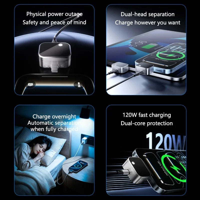 140W GaN USB-C Fast Charger – AI Auto Power-Off, QC & PD USB-C Fast Charger SPOT