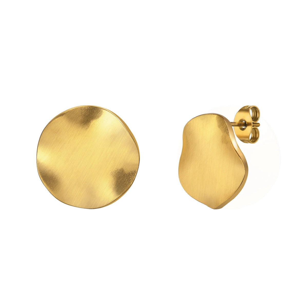 Matte Circle Disc Stud Earrings – Gold Stainless Steel Stud Earrings SPOT Default Title