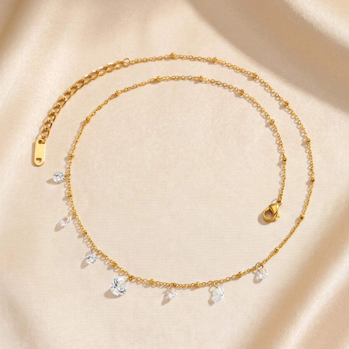 Dainty Teardrop Zircon Necklace – 18K Gold Plated, Waterproof Zircon Pendant Necklace SPOT