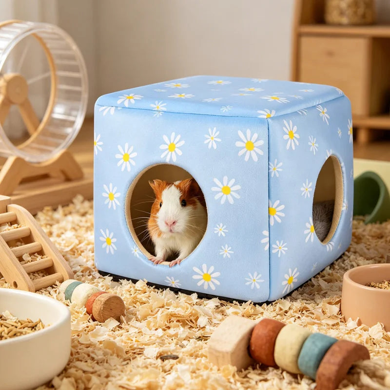 Washable Small Animal Hideout Bed – Guinea Pig, Rabbit & Hamster Small Animal Hideout SPOT Blue