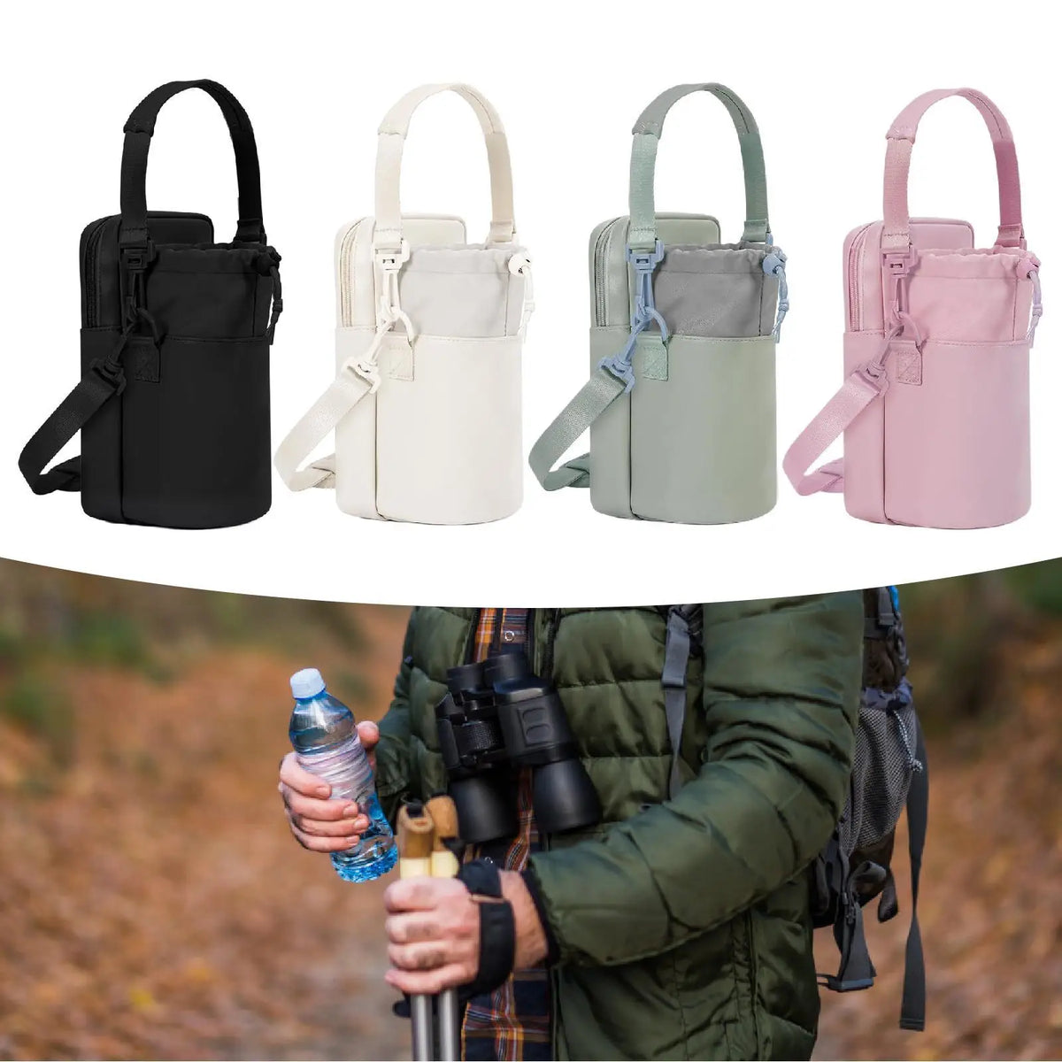 Water Bottle Carrier Bag with Shoulder Strap & Phone Pocket Bottle Carrier Bag SPOT