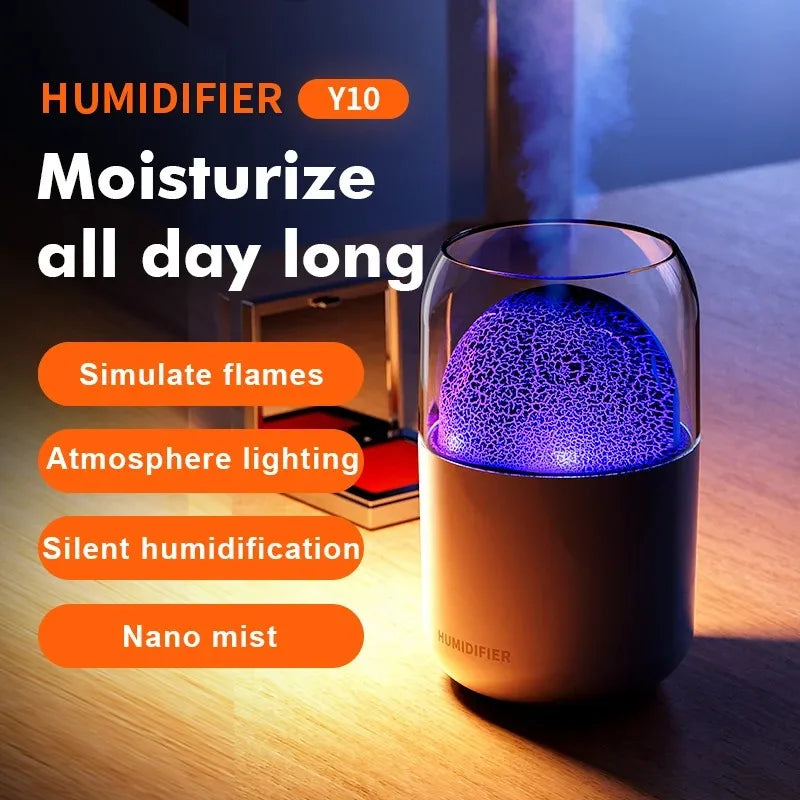 Mini USB Volcano Humidifier – Quiet Mist Atomizer & LED Light Mini USB Humidifier SPOT