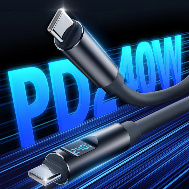 240W USB-C Fast Charging Cable with Digital Display USB-C Charging Cable SPOT