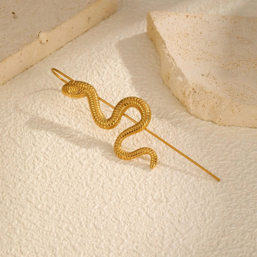 Snake Ear Crawler Hook Earring – Stainless Steel, Gold & Silver Crawler Hook Earring SPOT