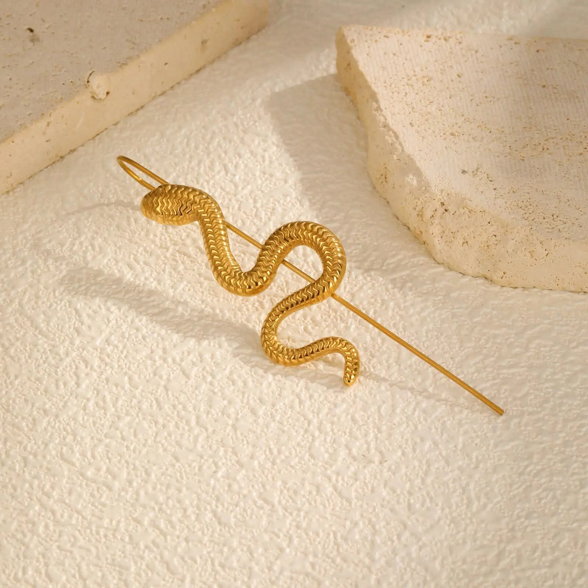 Snake Ear Crawler Hook Earring – Stainless Steel, Gold & Silver Crawler Hook Earring SPOT