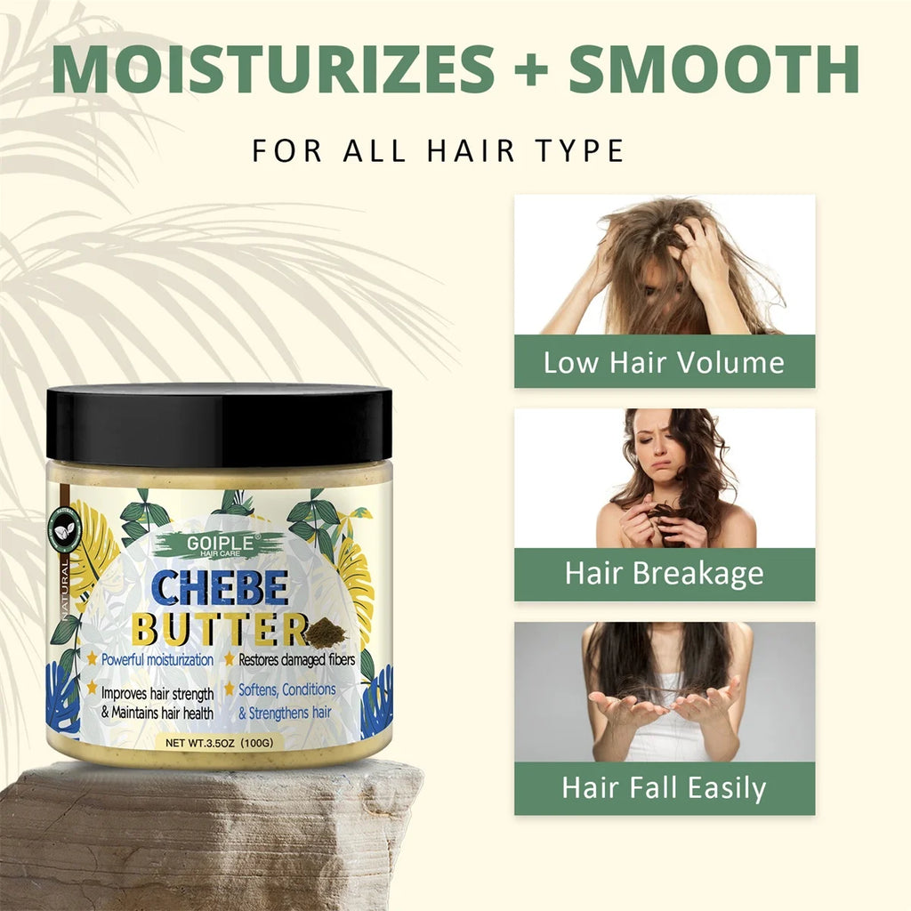 GOIPLE Chebe Butter Hair Mask & Curl Cream Set – 3pc Hair Care Set SPOT
