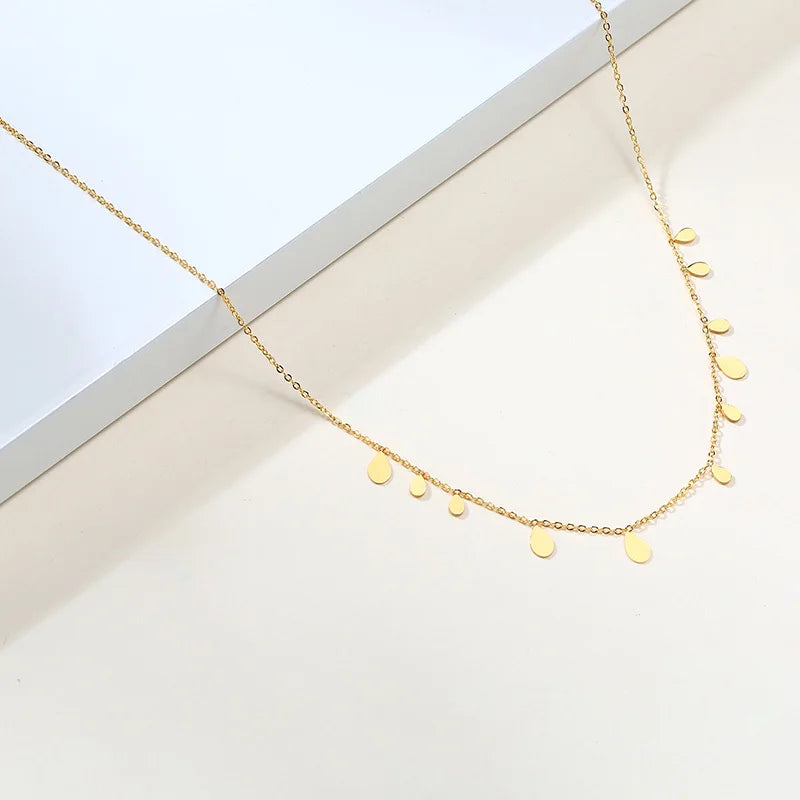 Boho Gold Multilayer Necklace – Geometric Pendants Stainless Steel Multilayer Chain Necklace SPOT