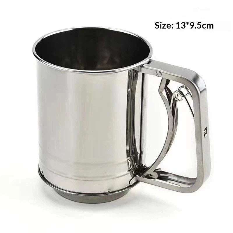 Semi-Automatic Flour Sifter – Double-Layer Mesh Baking Sieve Flour Sifter SPOT 7