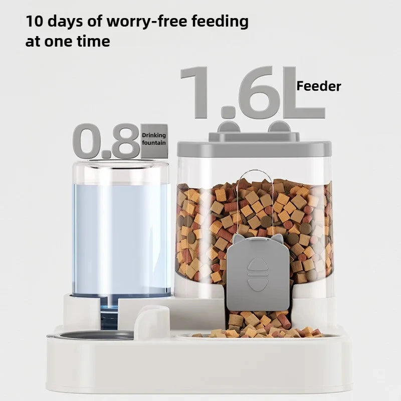 KEMORELA Automatic Cat Feeder & Water Fountain Spill-Proof Automatic Pet Feeder SPOT