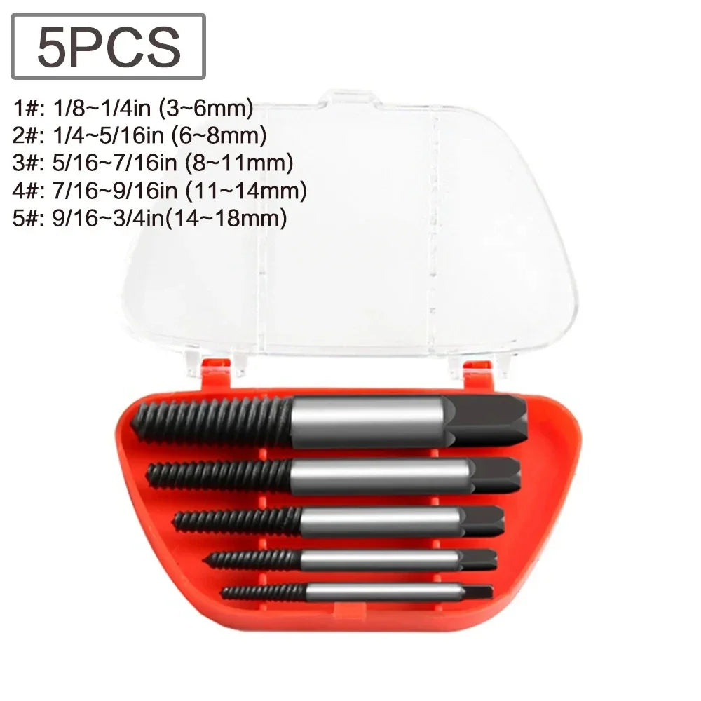 Screw Extractor Drill Bit Set 5 & 6 Pc – Carbon Steel Screw Extractor Set SPOT 5PCS