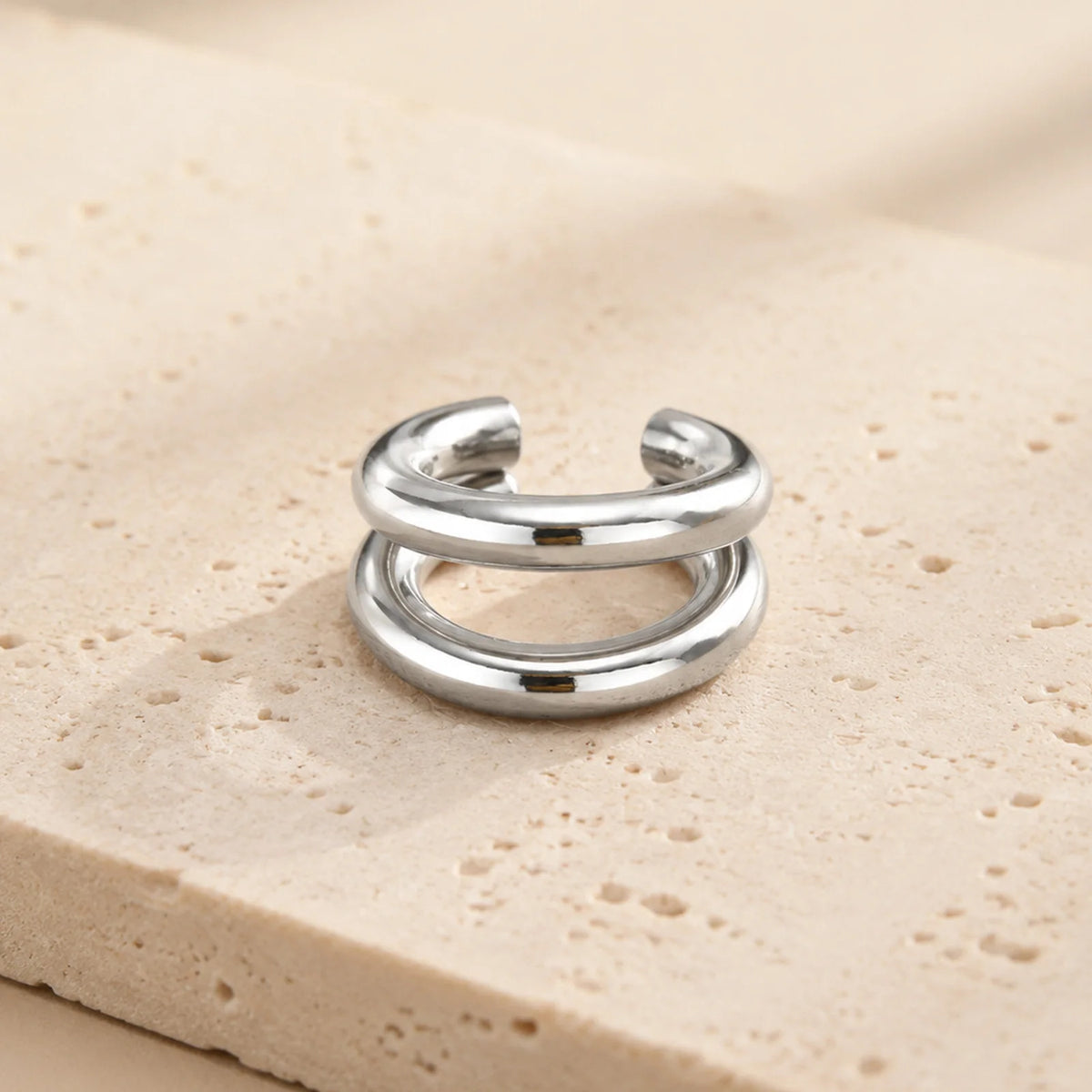 Double Layer C-Shaped Ear Cuff – No-Piercing Cartilage Clip Ear Cuff Earring SPOT