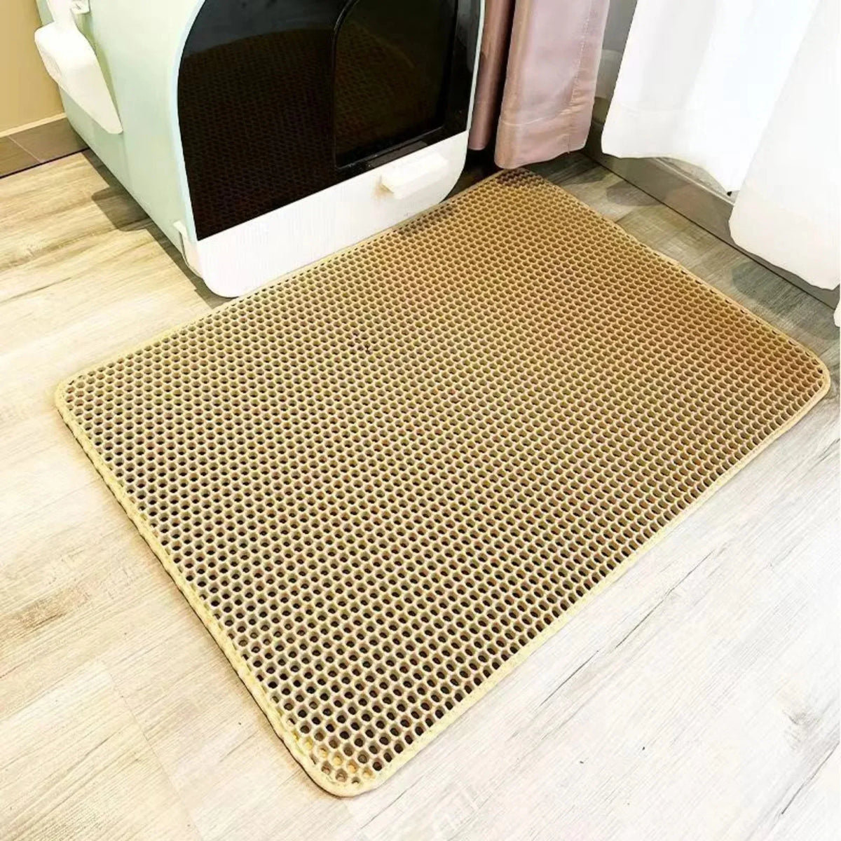 Cat Litter Mat 2-Layer Waterproof Non-Slip Washable EVA Mat Cat Litter Mat SPOT Yellow 30x30cm