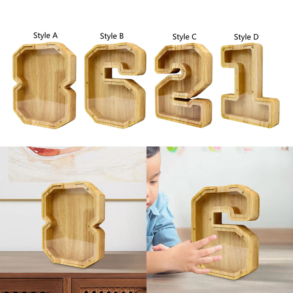 Wooden Piggy Bank Money Box with Clear Window | Kids Gift Wooden Piggy Bank SPOT