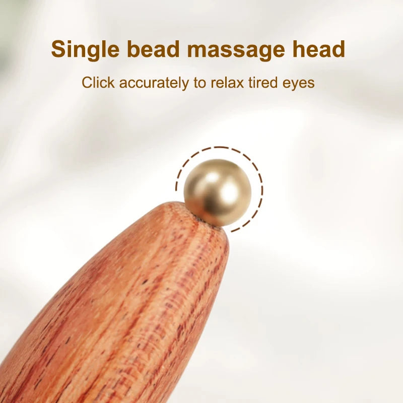 Mini Lotus Brass Bead Wood Gua Sha Facial Acupoint Massager Facial Massager Tool SPOT