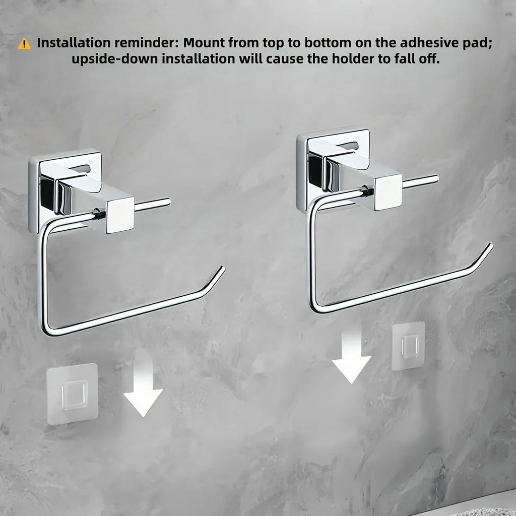 No-Drill Self-Adhesive Chrome Stainless Steel Toilet Paper Holder Toilet Paper Holder SPOT