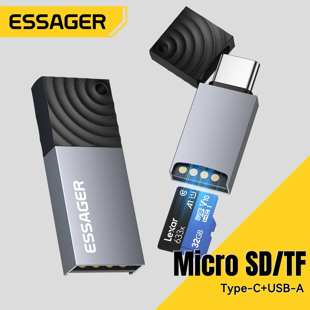 Essager 2-in-1 USB-C & USB-A Micro SD TF Card Reader Memory Card Reader SPOT