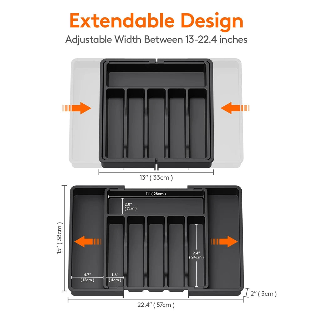 Expandable Silverware Drawer Organizer – Adjustable Utensil Tray Utensil Drawer Organizer SPOT