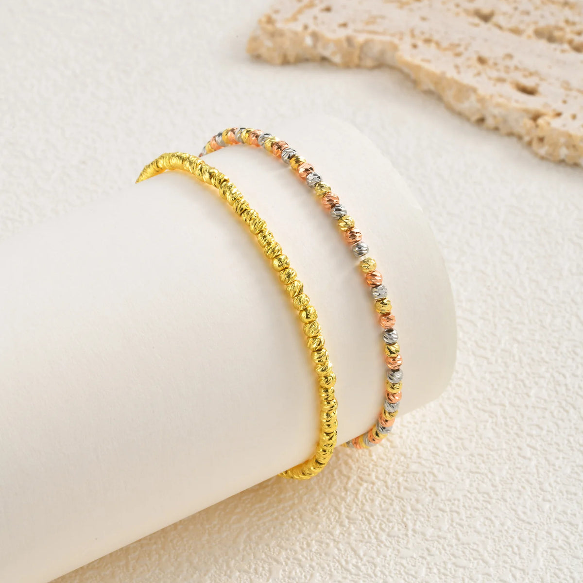 Meaeguet Tri-Color Beaded Stretch Bracelet – Stackable Beaded Bracelet SPOT