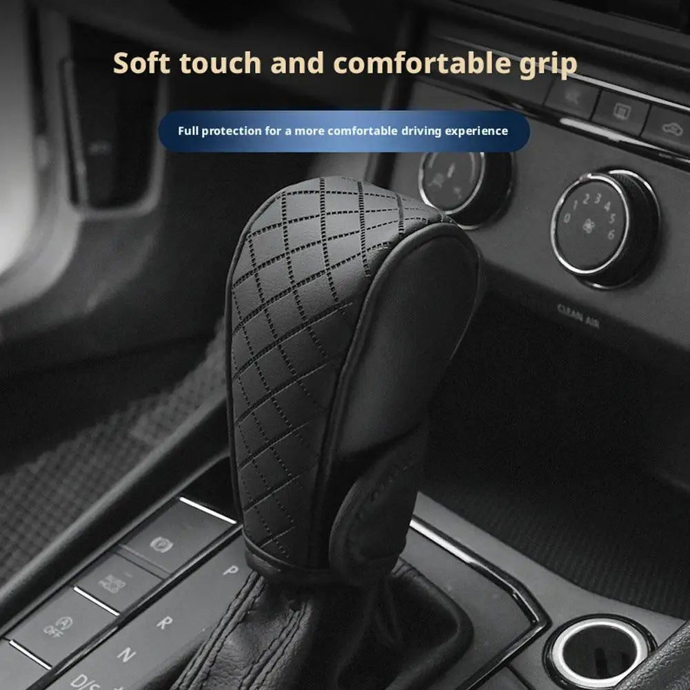 PU Leather Gear Shift Knob Cover – Universal Non-Slip Car Decor Gear Shift Cover SPOT