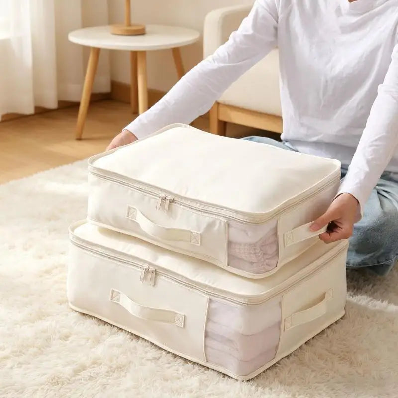 Large Foldable Blanket Storage Bag – Clear Window & Handle Blanket Storage Bag SPOT