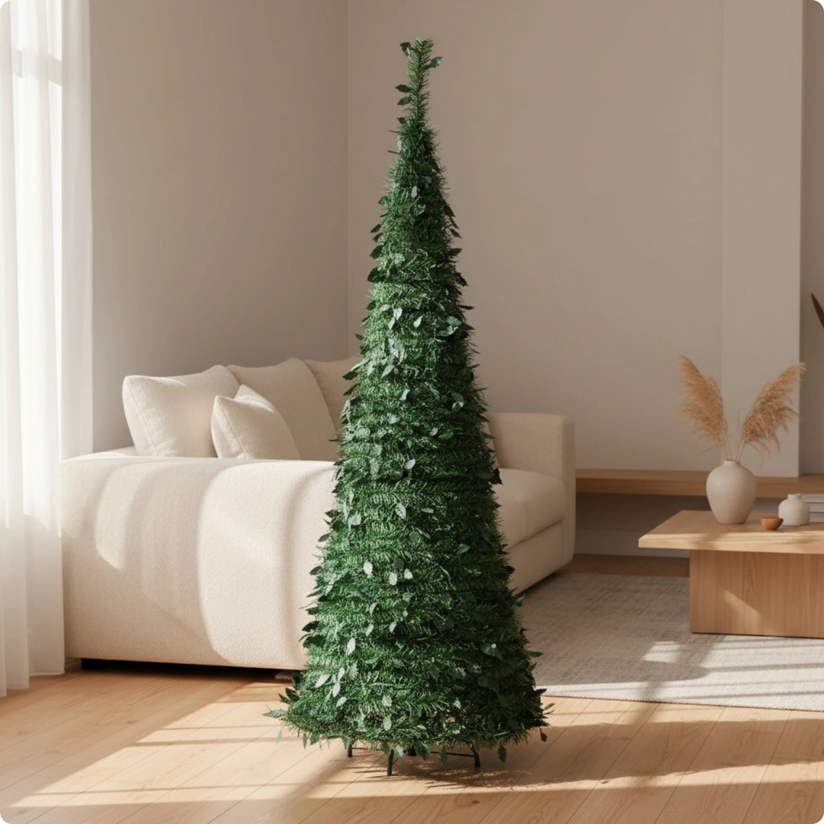 Slim Artificial Christmas Tree with Metal Stand – Dense & Full Artificial Christmas Tree SPOT 2.1M