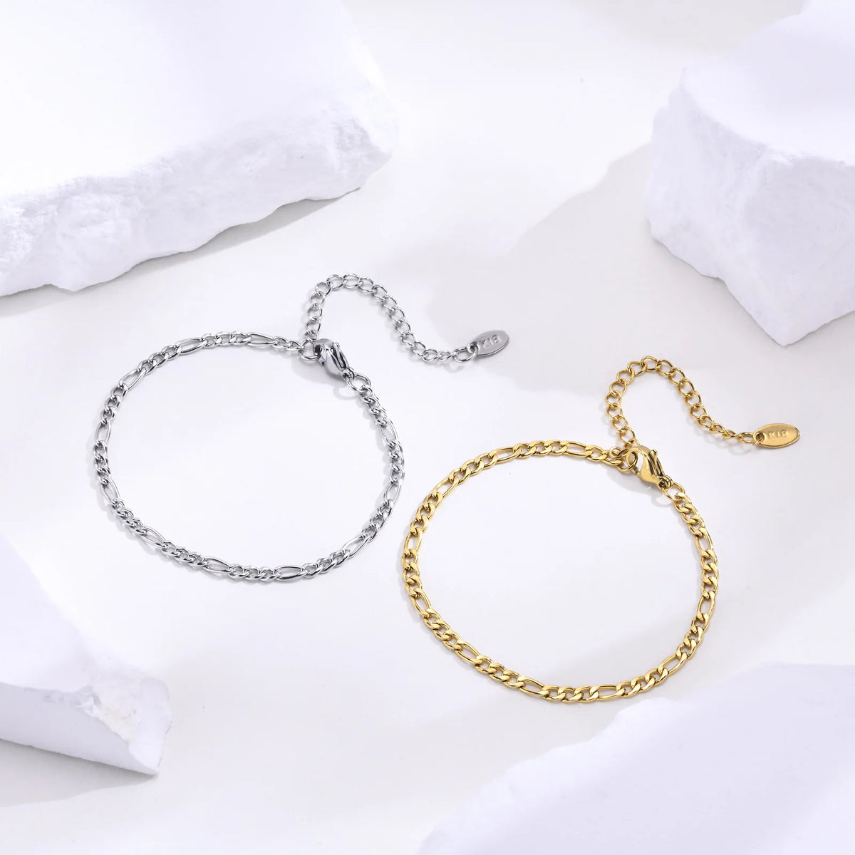 3mm Figaro Chain Bracelet – Gold & Silver Stainless Steel Women Chain Link Bracelet SPOT