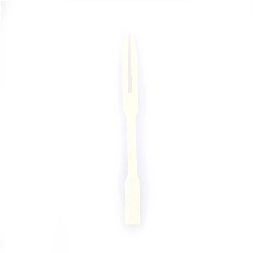 100-Pack Bamboo Disposable Fruit & Dessert Forks – Party Set Disposable Bamboo Forks SPOT