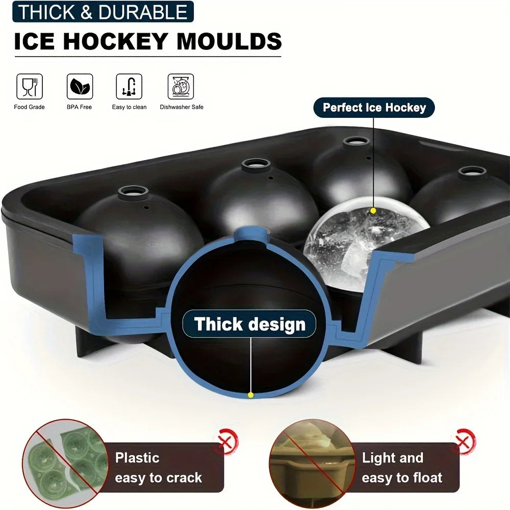 6-Grid Silicone Ice Cube Tray Mold – Cocktails & Freezer Silicone Ice Mold SPOT