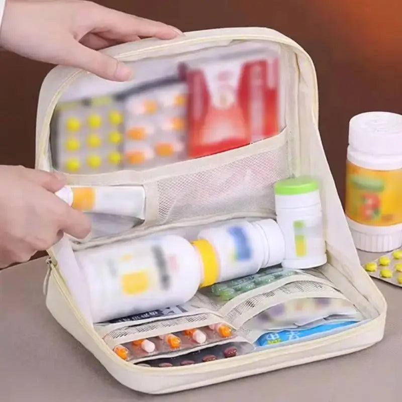 Portable Canvas Medicine Organizer Bag | Travel First Aid Kit Medicine Organizer Bag SPOT