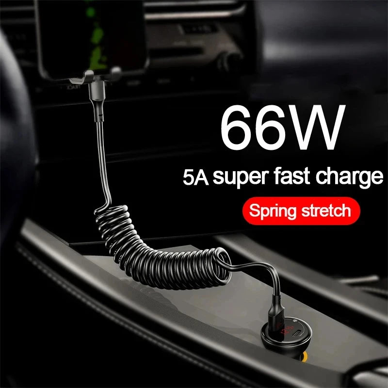 66W Retractable USB-C Fast Charging Cable – 1M/1.8M/2M USB Charging Cable SPOT