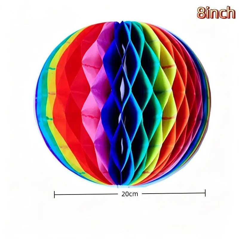 Rainbow Honeycomb Paper Balls 15–30cm | Party Wedding Decor Party Decoration Ball SPOT A115