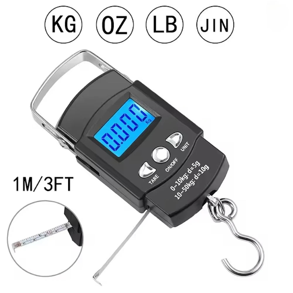 Portable Digital Hanging Scale 50kg with Retractable Tape Digital Hanging Scale SPOT