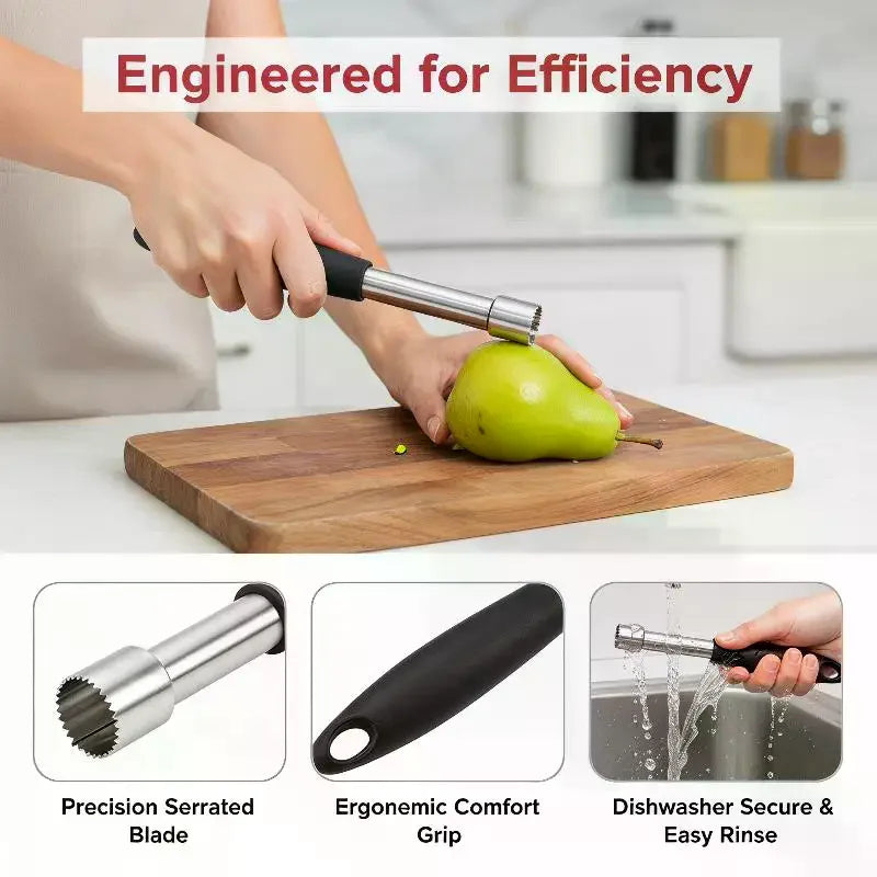 Stainless Steel Fruit Corer with Non-Slip Handle | Apple & Pear Fruit Corer Tool SPOT