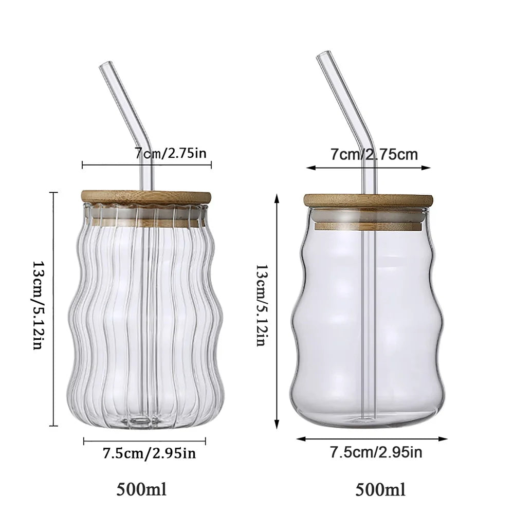 530ml Striped Glass Tumbler – Heat-Resistant Drinkware Glass Tumbler SPOT